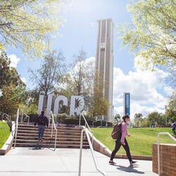 UCR sign with bell tower
